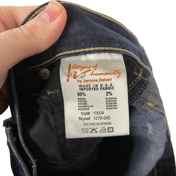 Citizens of Humanity Womens Size 25 Ana Low Rise Jean Straight Leg Dark Wash USA - Picture 8 of 8